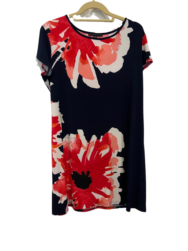 Beautiful Tiana B. Navy Dress With Red & White Floral Print
